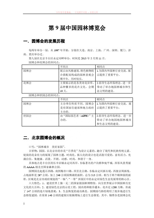 北京园博会的简介以及第一讲志愿者培训