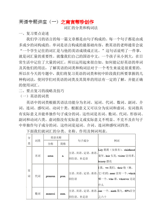 初中英语常用构词法归纳