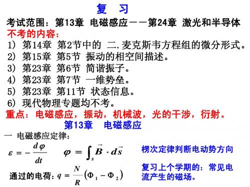 华中科技大学【大学物理复习(下学期)】