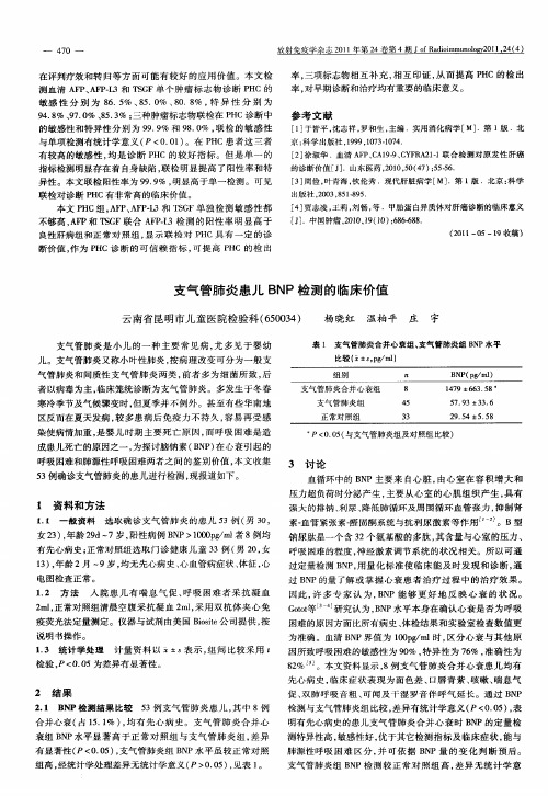 支气管肺炎患儿BNP检测的临床价值