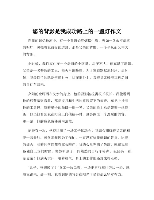 您的背影是我成功路上的一盏灯作文