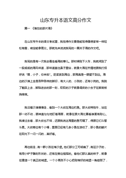 山东专升本语文高分作文