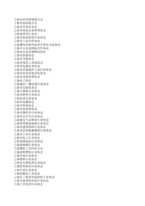 09上海工业商业年鉴行业协会名录