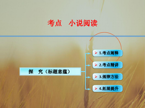 江西省横峰中学2018年高考语文第一轮复习小说阅读：探究标题意蕴课件