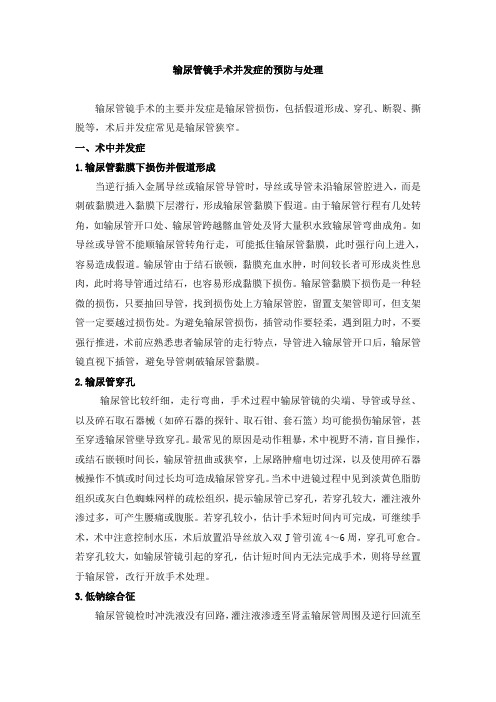 输尿管镜手术并发症的预防与处理