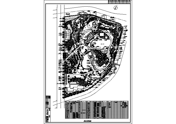 某公园景观绿化施工设计cad平面布置图