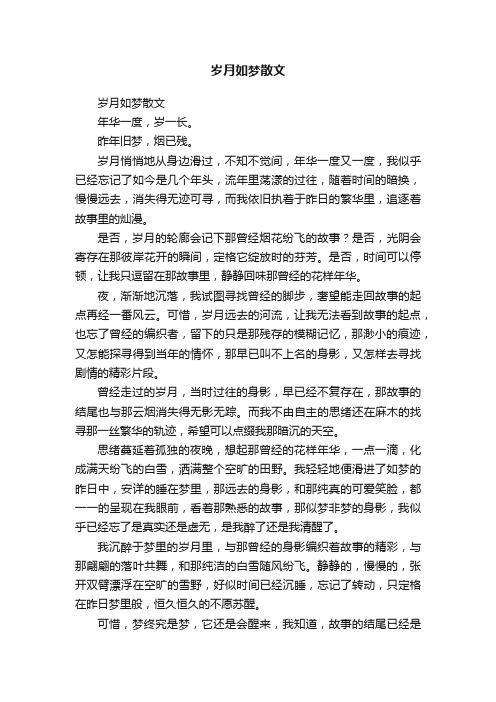 岁月如梦散文