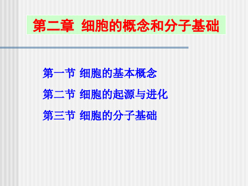 细胞生物学 第二章 细胞的概念和分子基础