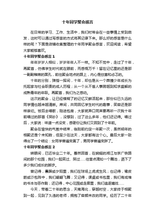 十年同学聚会感言