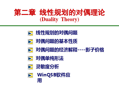 第2章：线性规划的对偶理论《运筹学》