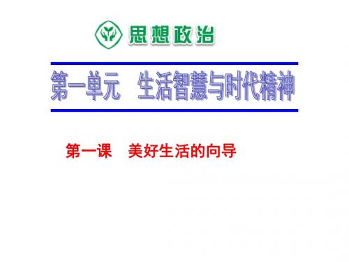 1政治一轮复习课件生活与哲学_第一单元_第一课_美好生活的向导