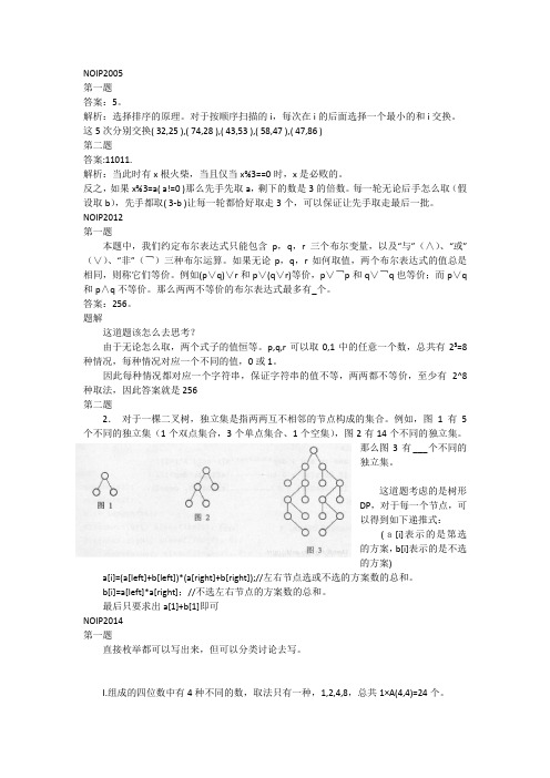 NOIP问题求解选集