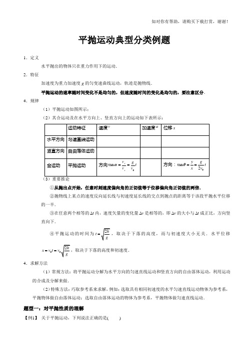 平抛运动典型分类例题.docx