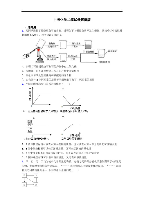 中考化学二模试卷解析版