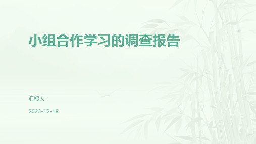 小组合作学习的调查报告