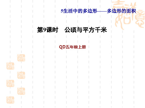 青岛版五年级上册数学第5单元 生活中的多边形——多边形的面积 第9课时 公顷与平方千米