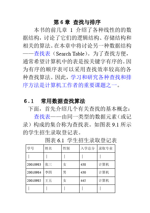 第6章 查找与排序