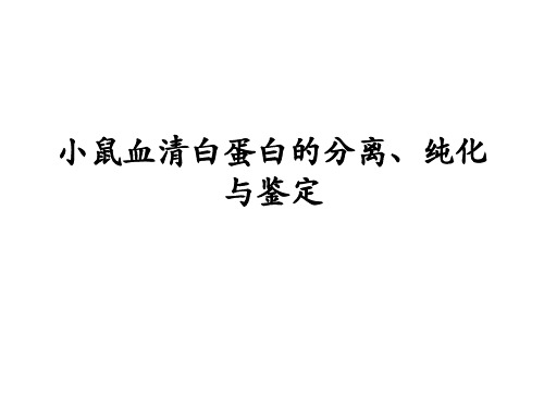 第四章实验三小鼠血清清蛋白的分离纯化与纯度鉴定