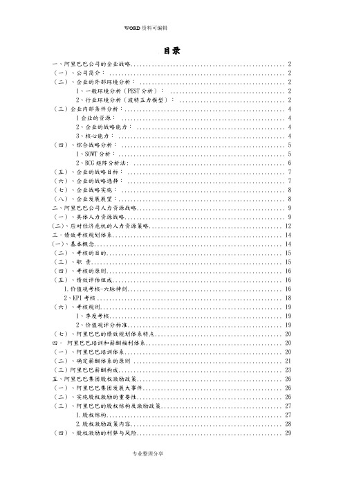 阿里巴巴人力资源战略规划体系