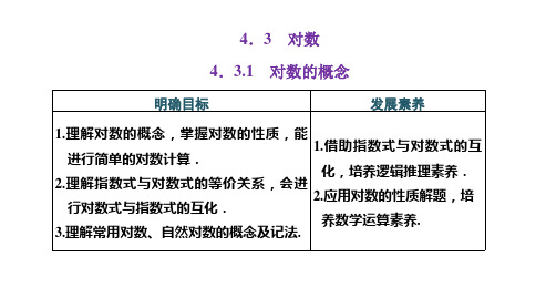 高中数学必修一(人教版)《4.3.1 对数的概念》课件