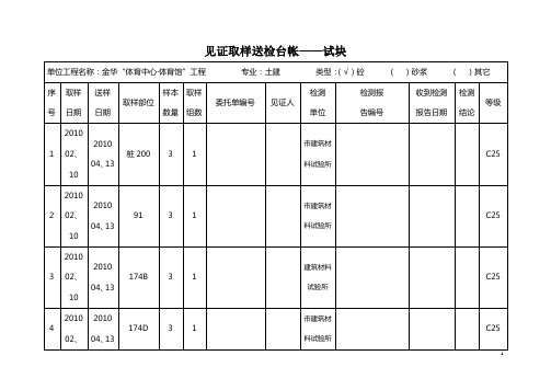 桩基础见证取样送检台帐