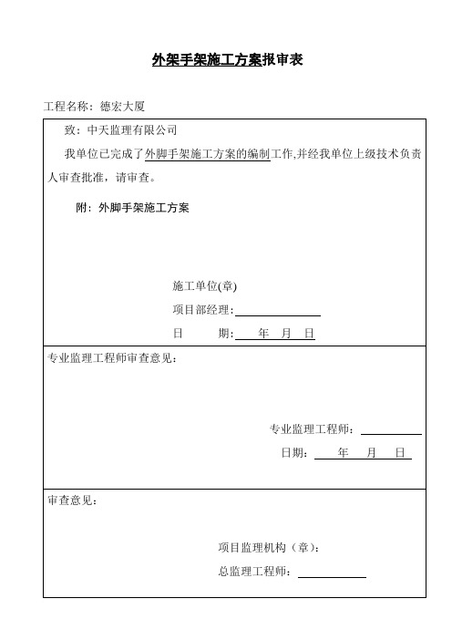 装修工程报验申请表