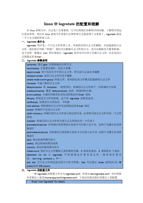 linux logrotate的配置和理解