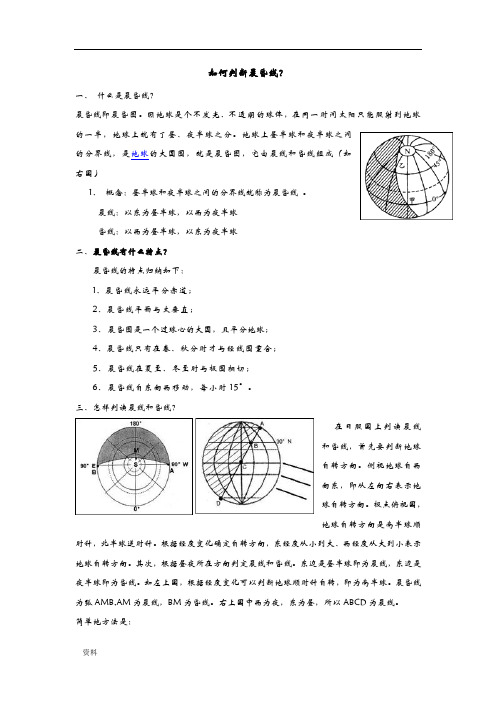 如何判断晨昏线