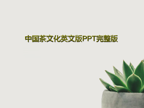 中国茶文化英文版PPT完整版22页PPT