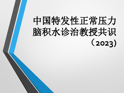 中国特发性正常压力脑积水诊治专家共识