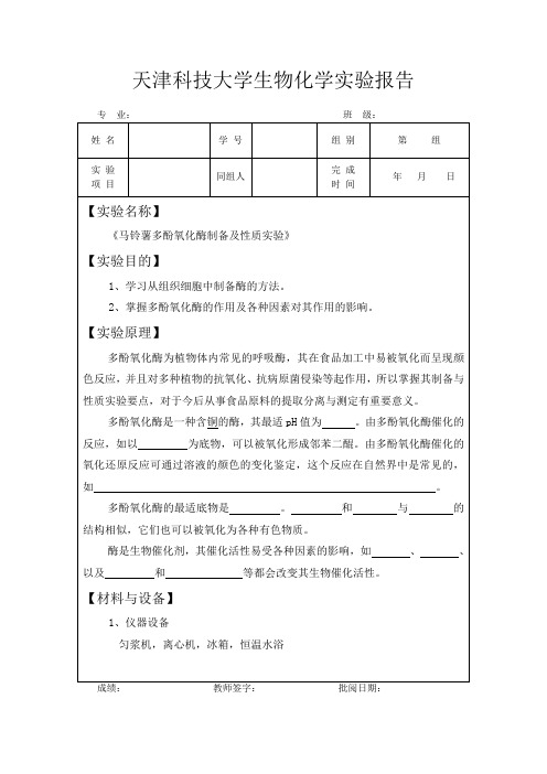 生物化学实验报告(实验三)