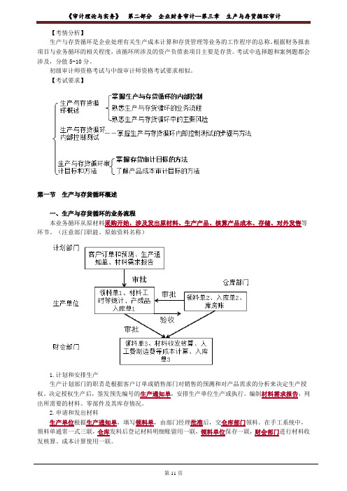 《审计理论与实务》生产与存货循环审计