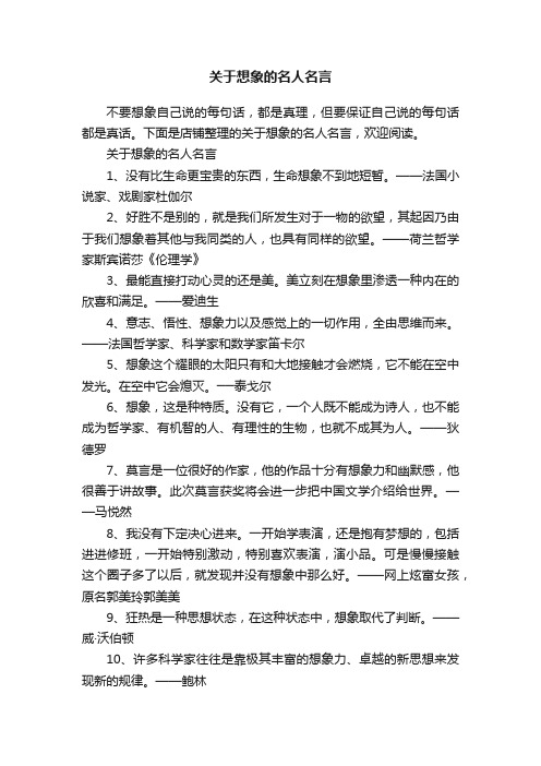 关于想象的名人名言