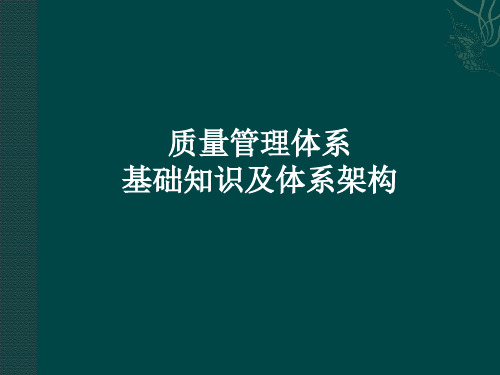 质量管理体系基础和体系架构