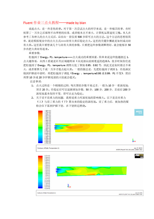 fluent作业三点火教程