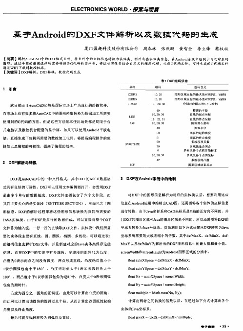 基于Android的DXF文件解析以及数控代码的生成