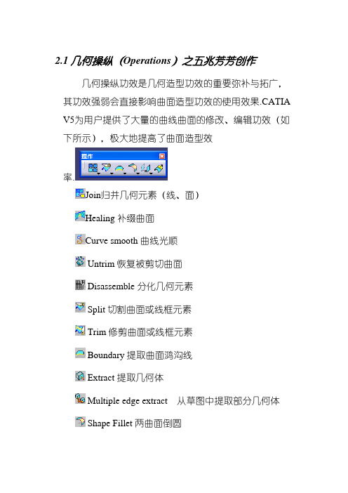 CATIA曲面造型命令