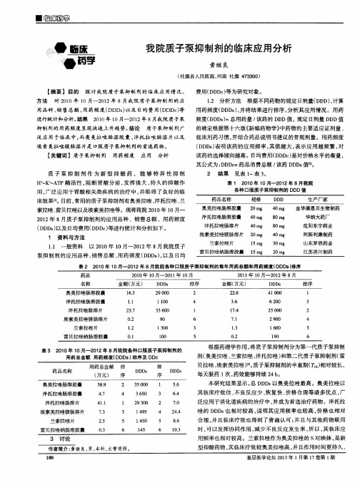 我院质子泵抑制剂的临床应用分析