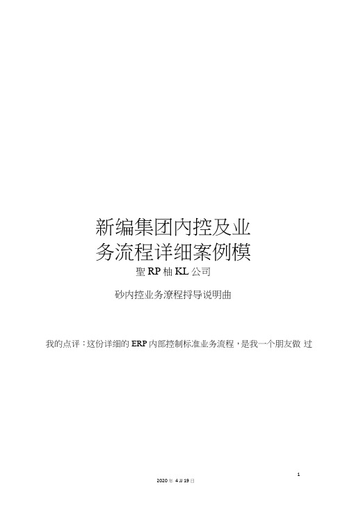 新编集团内控及业务流程详细案例模板