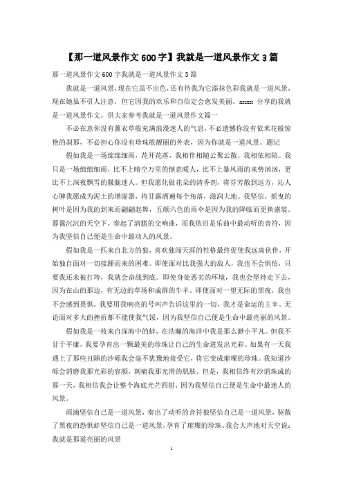 【那一道风景作文600字】我就是一道风景作文3篇