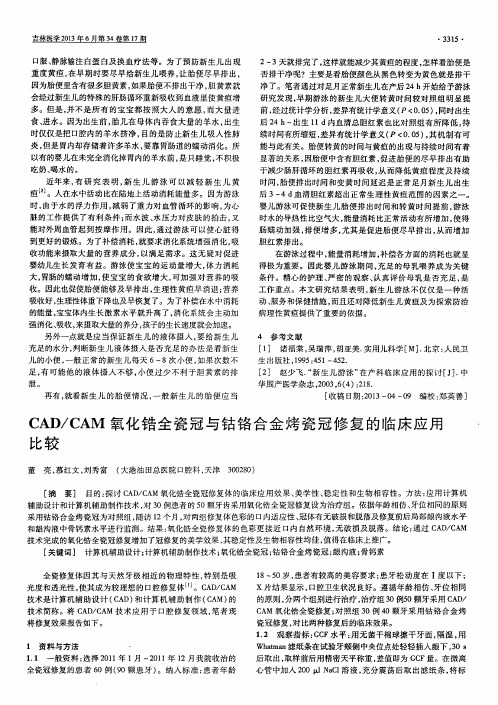 CAD／CAM氧化锆全瓷冠与钴铬合金烤瓷冠修复的临床应用比较