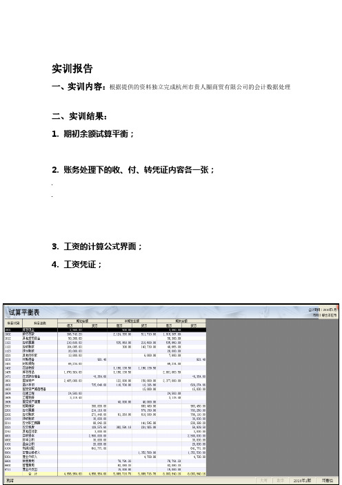 金蝶KIS财务软件实训报告