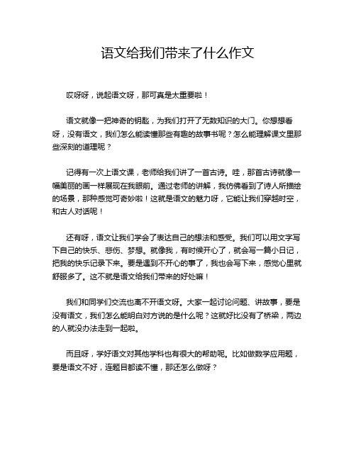 语文给我们带来了什么作文