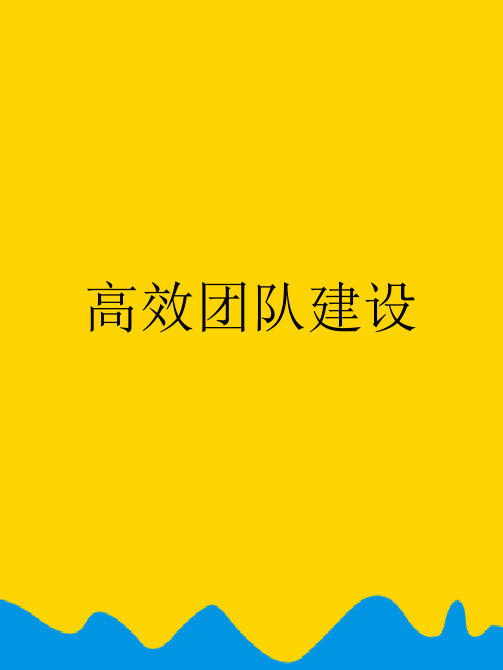 高效团队建设完美版PPT资料