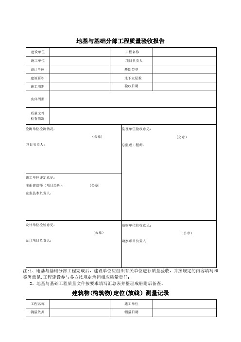 四川建龙.地基与基础分部工程质量验收报告