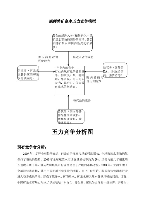 康师傅矿物质水五力竞争模型.doc