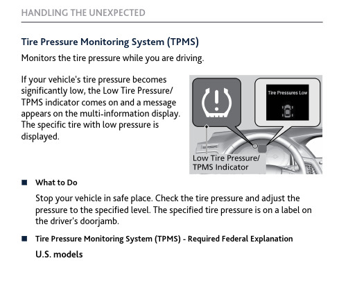 汽车胎压监测系统（TPMS）说明书