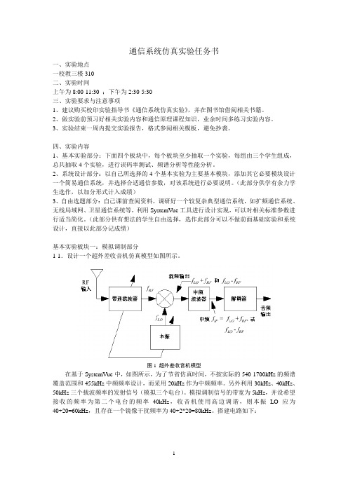 通信系统仿真实验任务书20130929