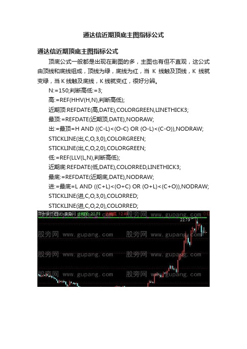 通达信近期顶底主图指标公式