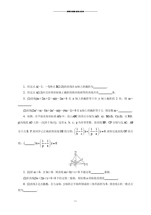 苏教版高中数学必修二同步课堂精练-2.1.2直线的方程.docx